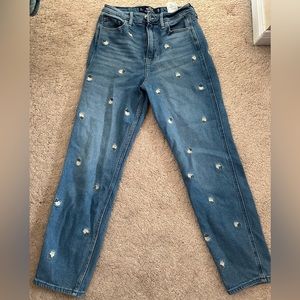 Ultra High-Rise Flower Mom Jeans